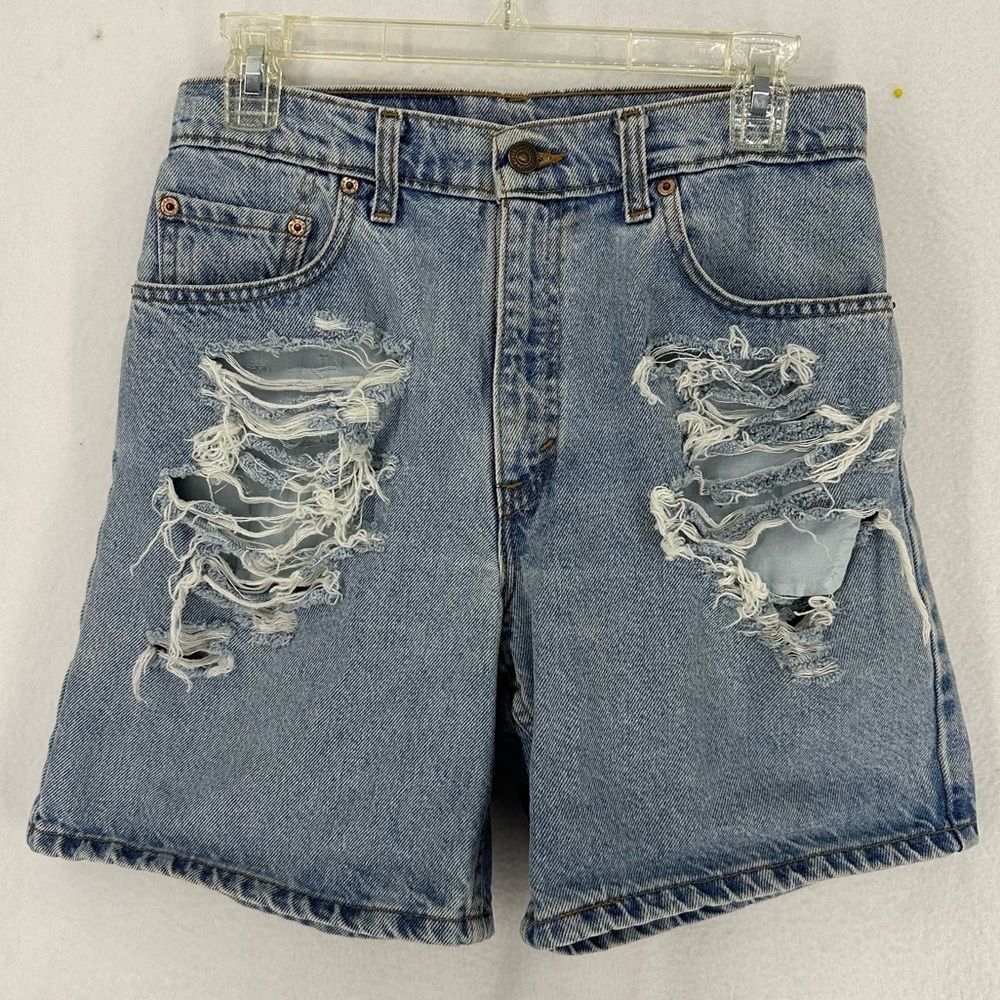 Levi’s 550 Relaxed Fit Distressed High Waist Jean Shorts Womens 9